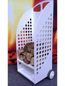 CHARIOT A BUCHES - BLANC - H:95XD:32XP:3 6CM CHARIOT A BUCHES - BLANC - H:95XD:32XP:3 6CM